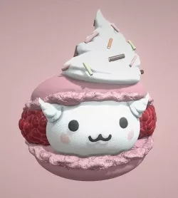 macaron 3D model