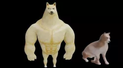 Meme DOGE VS CHEEMS Low-poly 3D model