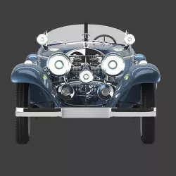 Mercedes 1938 540k blueprint with open top 3D model