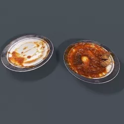 Messy Plates Low-poly 3D model