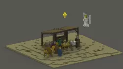 Nativity Scene Voxel Model Low-poly 3D model