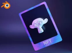 NFT collectible card template for Blender 3D model