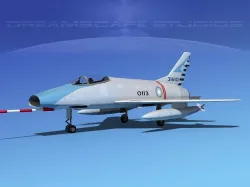 North American F-100D Rep of China 3D model