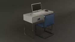 Office Desk and Mac set 3D model