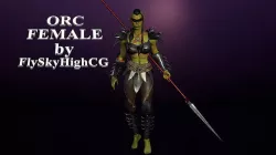 Orc Female 3d gameready rigged character Low-poly 3D model