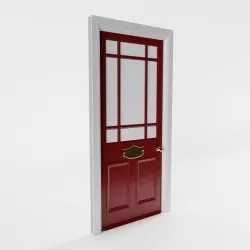 Red Victorian Front Door 3D model