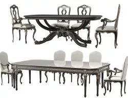 roberto giovannini table and chairs set 3D model