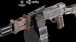 RPD Light Machine Gun PBR Low-poly 3D model