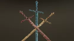 Runic Sword Low-poly 3D model