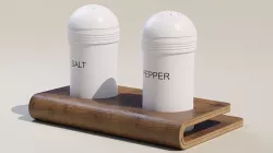 Salt and Pepper Shakers with Stand 3D model