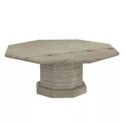 Sculptural Travertine Octagon Coffee Table 3D model