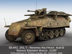 SDKFZ 251 - Ausf D - Assault-Engineer Vehicle - 1130 3D model