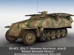SDKFZ 251 Ausf D - Assault Engineer Vehicle - 542 3D model