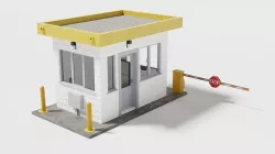 Security guard booth Low-poly 3D model
