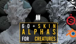 Skin Alphas For Creatures - Zbrush - Substance Painter - Blender Texture