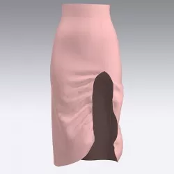 SKIRT ASYMETRIC SLIT ELASTIC LOOK 3D model