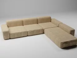 soft mocha sofa 3D model