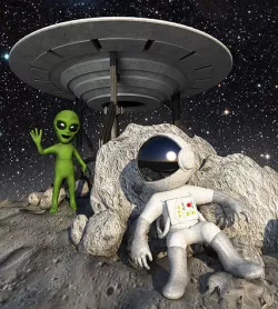Spaceman and Alien 3D model