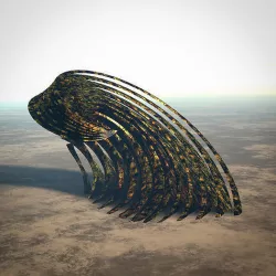 Spiral dome building on alien planet 3D model