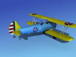 Stearman PT-17 Kaydet Trainer V13 3D model