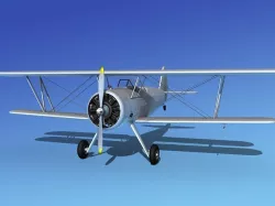Stearman PT-17 Kaydet Unpainted 3D model