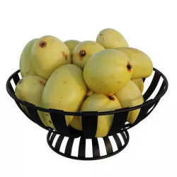 Stripe Fruit Bowl with mango 3D model