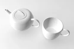Tea set - Flamingo 3D model