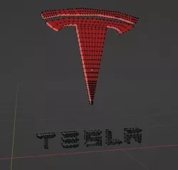 Tesla 3D Logo Low-poly 3D model