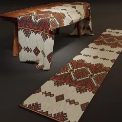 Ukrainian towel Rushnyk 3D model