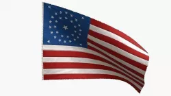 US Flag 34 Stars 1861 Low-poly 3D model