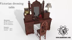 Victorian dressing table - openable Low-poly 3D model