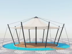 Vine Stretching Tent 3dmax 2017 corona renderer  Low-poly 3D model