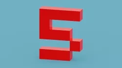 Voxel Number 5 Low-poly 3D model