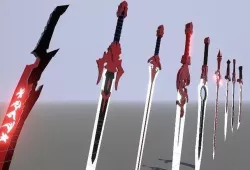10 Stylized Swords Low-poly 3D model
