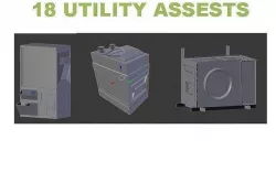 18 UTILITY ASSESTS Low-poly 3D model
