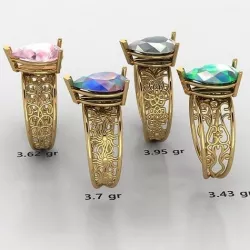 20 Solitaire rings with authentic Iranian designs 3D model