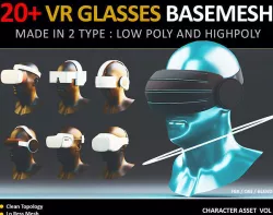 20  VR HEADSETSE AND GLASSES PACK  VOL 5   Low-poly 3D model
