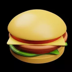 3d model fast food burgers Low-poly 3D model