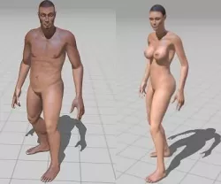 3d models of a man and a woman Low-poly 3D model