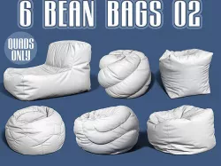 6 bean bag models 02 3D model