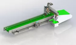 Adjustable distance conveyor for loading and unloading machine 3D model