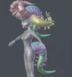 Alein tail and horns 3D model