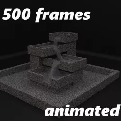 Animated granite fountain 3D model