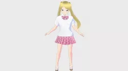 ANIME RIGGED BABY GIRL LOVELY CARTOON SHAPE KEYS T POSE Low-poly 3D model