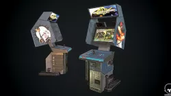 Arcade GAme Machine V1 Cyberpunk PBR Game Ready Low-poly 3D model