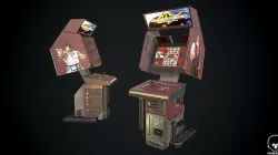 Arcade GAme Machine V2 Cyberpunk PBR Game Ready Low-poly 3D model