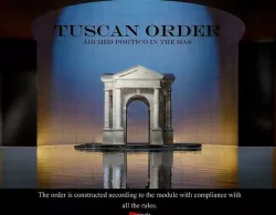 Arched portico in the mas  Tuscan order   Column gazebo 3D model