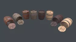 Barrels Low-poly 3D model