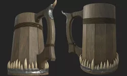 Beer Jug with Orc teeth  Low-poly 3D model