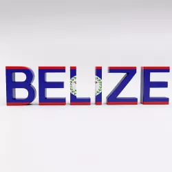 Belize country name text 3d model  Low-poly 3D model